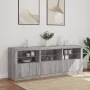 Sideboard with Sonoma grey LED lights 181.5x37x67 cm by , Sideboards - Ref: Foro24-3209007, Price: 245,87 €, Discount: %