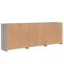 Sideboard with Sonoma grey LED lights 181.5x37x67 cm by , Sideboards - Ref: Foro24-3209007, Price: 245,87 €, Discount: %