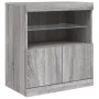 Sideboard with Sonoma grey LED lights 181.5x37x67 cm by , Sideboards - Ref: Foro24-3209007, Price: 245,87 €, Discount: %
