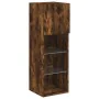TV stand with smoked oak finish and LED lights 30.5x30x90 cm by , TV Furniture - Ref: Foro24-837009, Price: 51,92 €, Discount: %