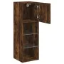 TV stand with smoked oak finish and LED lights 30.5x30x90 cm by , TV Furniture - Ref: Foro24-837009, Price: 51,92 €, Discount: %