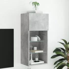 TV stand with LED lights in concrete gray, 40.5x30x90 cm by , TV Furniture - Ref: Foro24-837049, Price: 58,66 €, Discount: %