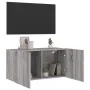 Wall-mounted TV stand in Sonoma gray, 80x30x41 cm by , TV Furniture - Ref: Foro24-836962, Price: 56,16 €, Discount: %