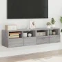 Wall-mounted TV units 2 pcs gray Sonoma wood 60x30x30 cm by , TV Furniture - Ref: Foro24-836865, Price: 71,98 €, Discount: %
