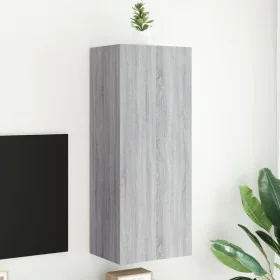 Wall-mounted TV stand in gray Sonoma engineered wood 40.5x30x102 cm by , TV Furniture - Ref: Foro24-836936, Price: 68,12 €, D...