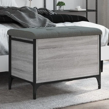 Engineered wood storage bench in gray Sonoma, measuring 62x42x45 cm. by , Benches for halls and storage - Ref: Foro24-835140,...
