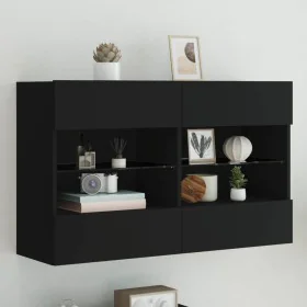 Schwarzer TV-Wandschrank mit LED-Lichtern 98,5x30x60,5 cm. von , TV-Möbel - Ref: Foro24-837107, Preis: 103,46 €, Rabatt: %