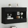 Mueble de TV de pared con luces LED negro 98,5x30x60,5 cm de , Muebles TV - Ref: Foro24-837107, Precio: 103,46 €, Descuento: %