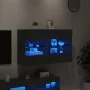 Wall-mounted TV stand with LED lights black 98.5x30x60.5 cm by , TV Furniture - Ref: Foro24-837107, Price: 103,46 €, Discount: %