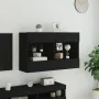 Wall-mounted TV stand with LED lights black 98.5x30x60.5 cm by , TV Furniture - Ref: Foro24-837107, Price: 103,46 €, Discount: %