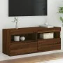 Mueble de TV de pared con luces LED roble marrón 100x30x40 cm de , Muebles TV - Ref: Foro24-837217, Precio: 64,26 €, Descuent...