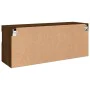 Mueble de TV de pared con luces LED roble marrón 100x30x40 cm de , Muebles TV - Ref: Foro24-837217, Precio: 64,26 €, Descuent...