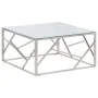 Silver stainless steel and tempered glass coffee table by , Coffee table - Ref: Foro24-349947, Price: 194,24 €, Discount: %