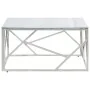 Silver stainless steel and tempered glass coffee table by , Coffee table - Ref: Foro24-349947, Price: 194,24 €, Discount: %
