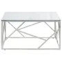 Silver stainless steel and tempered glass coffee table by , Coffee table - Ref: Foro24-349947, Price: 194,24 €, Discount: %