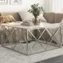 Silberner Couchtisch aus Edelstahl und gehärtetem Glas von , Couchtisch - Ref: Foro24-349979, Preis: 236,11 €, Rabatt: %