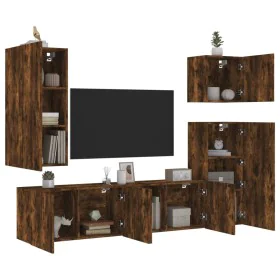 Wand-TV-Möbel 5-teilig aus geräucherter Eichen-Ingenieurholz von , TV-Möbel - Ref: Foro24-3216450, Preis: 225,01 €, Rabatt: %