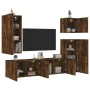 Wand-TV-Möbel 5-teilig aus geräucherter Eichen-Ingenieurholz von , TV-Möbel - Ref: Foro24-3216450, Preis: 224,64 €, Rabatt: %