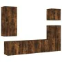 Wall-mounted TV furniture set, 5 pieces, engineered wood, smoked oak. by , TV Furniture - Ref: Foro24-3216450, Price: 228,58 ...