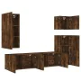 Wall-mounted TV furniture set, 5 pieces, engineered wood, smoked oak. by , TV Furniture - Ref: Foro24-3216450, Price: 228,58 ...