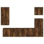 Wall-mounted TV furniture set, 5 pieces, engineered wood, smoked oak. by , TV Furniture - Ref: Foro24-3216450, Price: 228,58 ...