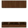 Wall-mounted TV furniture set, 5 pieces, engineered wood, brown oak. by , TV Furniture - Ref: Foro24-3216517, Price: 158,50 €...