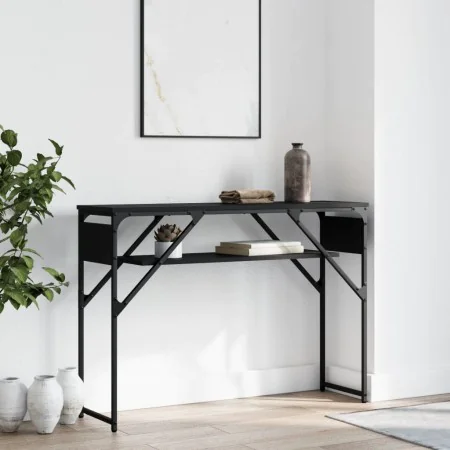 Console table with black engineered wood shelf 105x30x75 cm by , Side tables - Ref: Foro24-837792, Price: 45,15 €, Discount: %