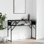 Console table with black engineered wood shelf 105x30x75 cm by , Side tables - Ref: Foro24-837792, Price: 45,15 €, Discount: %