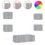 Wall-mounted TV furniture with LED lights, 5 pieces in Sonoma gray. by , TV Furniture - Ref: Foro24-3216865, Price: 166,63 €,...