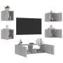 Wall-mounted TV furniture with LED lights, 5 pieces in Sonoma gray. by , TV Furniture - Ref: Foro24-3216865, Price: 166,63 €,...
