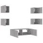 Wall-mounted TV furniture with LED lights, 5 pieces in Sonoma gray. by , TV Furniture - Ref: Foro24-3216865, Price: 166,63 €,...