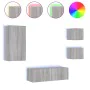 Wall-mounted TV furniture with 4 Sonoma gray LED lights. by , TV Furniture - Ref: Foro24-3216886, Price: 173,02 €, Discount: %