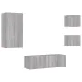Wall-mounted TV furniture with 4 Sonoma gray LED lights. by , TV Furniture - Ref: Foro24-3216886, Price: 173,02 €, Discount: %