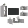 Wall-mounted TV furniture with 4 Sonoma gray LED lights. by , TV Furniture - Ref: Foro24-3216886, Price: 173,02 €, Discount: %