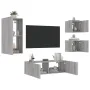 Wand-TV-Möbel mit LED-Lichtern, 4-teilig, in Sonoma-Grau. von , TV-Möbel - Ref: Foro24-3216886, Preis: 173,02 €, Rabatt: %