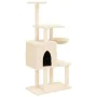 Cat scratcher with cream sisal posts 131 cm by , Cat furniture - Ref: Foro24-172127, Price: 60,96 €, Discount: %