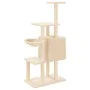 Cat scratcher with cream sisal posts 131 cm by , Cat furniture - Ref: Foro24-172127, Price: 60,96 €, Discount: %