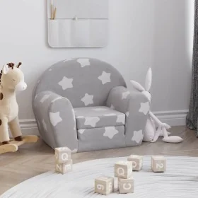 Light gray children's plush sofa bed with stars by , Baby and Toddler Furniture - Ref: Foro24-356992, Price: 49,42 €, Discoun...