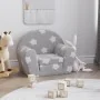 Kinder-Schlafsofa aus weichem hellgrauem Plüsch mit Sternen von , Baby- und Kleinkindmöbel - Ref: Foro24-356992, Preis: 49,42...