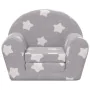 Kinder-Schlafsofa aus weichem hellgrauem Plüsch mit Sternen von , Baby- und Kleinkindmöbel - Ref: Foro24-356992, Preis: 49,42...