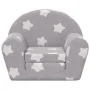 Light gray children's plush sofa bed with stars by , Baby and Toddler Furniture - Ref: Foro24-356992, Price: 50,38 €, Discoun...