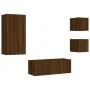 TV wall unit with LED lights, 5 pieces, engineered wood, brown oak. by , TV Furniture - Ref: Foro24-3216831, Price: 182,73 €,...