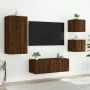 TV wall unit with LED lights, 5 pieces, engineered wood, brown oak. by , TV Furniture - Ref: Foro24-3216831, Price: 182,73 €,...