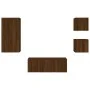 TV wall unit with LED lights, 5 pieces, engineered wood, brown oak. by , TV Furniture - Ref: Foro24-3216831, Price: 182,73 €,...
