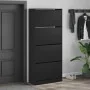 Shoe cabinet with 4 foldable drawers black 80x34x187.5 cm by , Shoe racks and shoe organizers - Ref: Foro24-3214379, Price: 1...