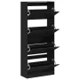 Shoe cabinet with 4 foldable drawers black 80x34x187.5 cm by , Shoe racks and shoe organizers - Ref: Foro24-3214379, Price: 1...