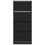 Schuhschrank mit 4 klappbaren Schubladen in Schwarz, 80x34x187,5 cm. von , Schuhregale und Schuhorganisatoren - Ref: Foro24-3...
