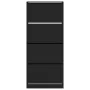 Shoe cabinet with 4 foldable drawers black 80x34x187.5 cm by , Shoe racks and shoe organizers - Ref: Foro24-3214379, Price: 1...