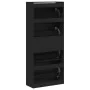Shoe cabinet with 4 foldable drawers black 80x34x187.5 cm by , Shoe racks and shoe organizers - Ref: Foro24-3214379, Price: 1...