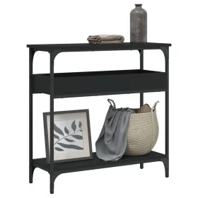 Console table with black engineered wood shelf 75x29x75 cm by , Side tables - Ref: Foro24-837712, Price: 49,31 €, Discount: %